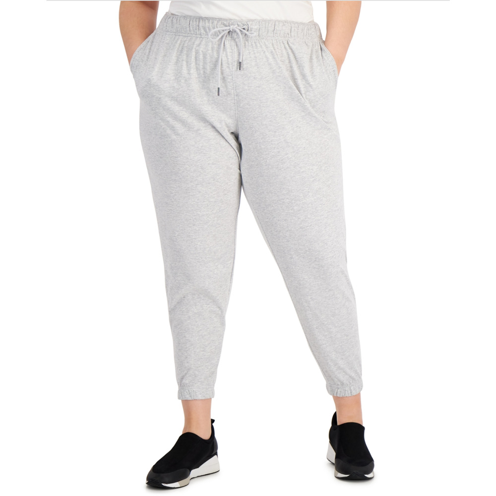 ID Ideology Off Duty Jogger Pants Grey Whisper Heather Plus Size 2X